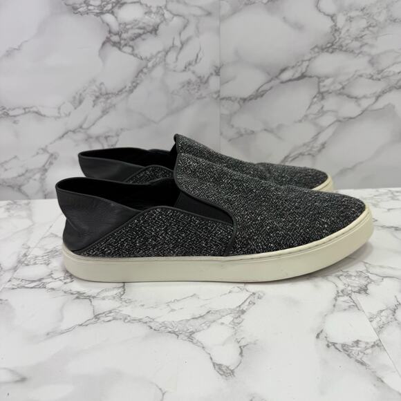 Vince. Women's Slip On Shoes sz 10 Wool Silk Leather Gray 25-OO - Picture 2 of 10